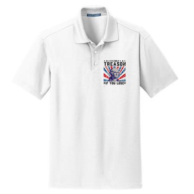 ItS Only Treason If You Lose Funny 4th Of July Dry Zone Grid Polo