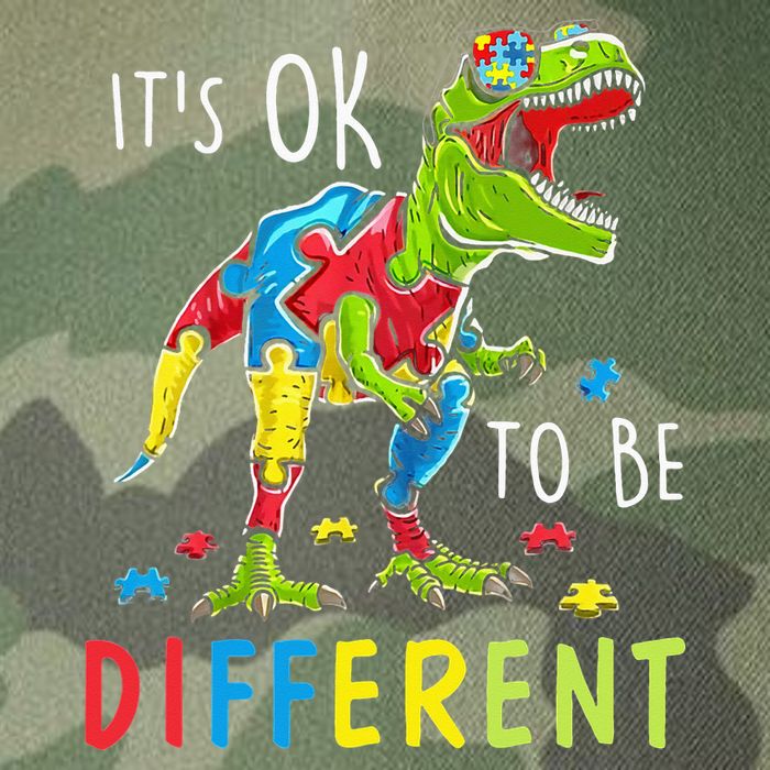 Its Ok to Be Different Autism Dinosaur Legacy Tie Dye Trucker Hat