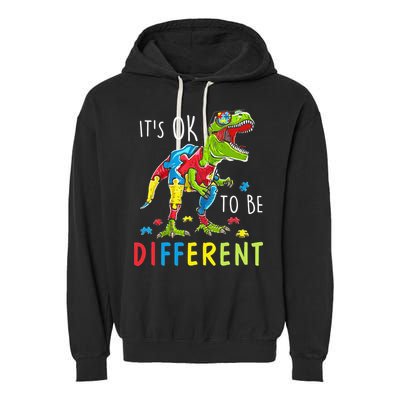 Its Ok to Be Different Autism Dinosaur Garment-Dyed Fleece Hoodie