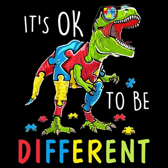 Its Ok to Be Different Autism Dinosaur Impact Tech Backpack