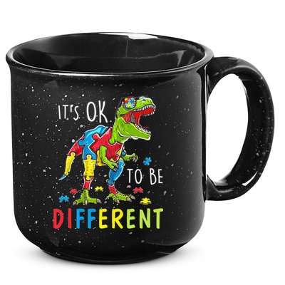 Its Ok to Be Different Autism Dinosaur 15oz Campfire Ceramic Mug