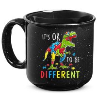 Its Ok to Be Different Autism Dinosaur 15oz Campfire Ceramic Mug