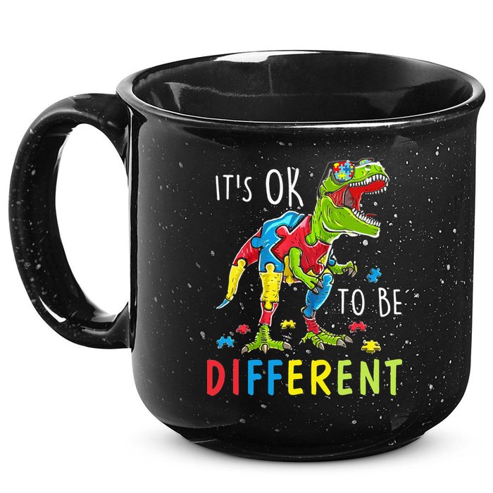 Its Ok to Be Different Autism Dinosaur 15oz Campfire Ceramic Mug