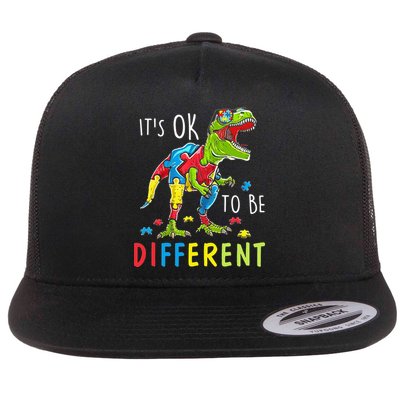 Its Ok to Be Different Autism Dinosaur Flatbill Hat