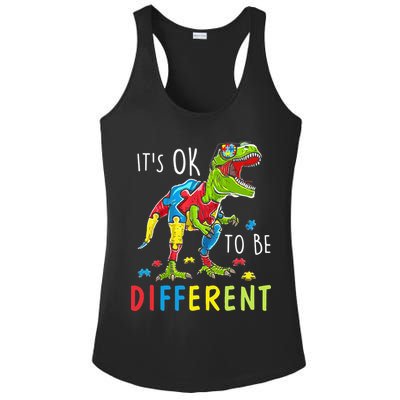 Its Ok to Be Different Autism Dinosaur Ladies PosiCharge Competitor Racerback Tank