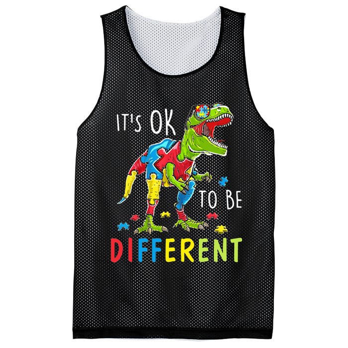 Its Ok to Be Different Autism Dinosaur Mesh Reversible Basketball Jersey Tank
