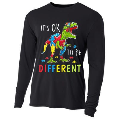 Its Ok to Be Different Autism Dinosaur Cooling Performance Long Sleeve Crew