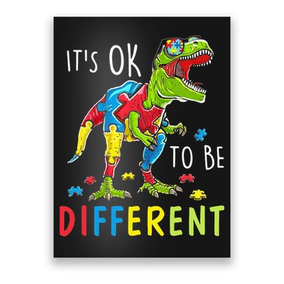 Its Ok to Be Different Autism Dinosaur Poster