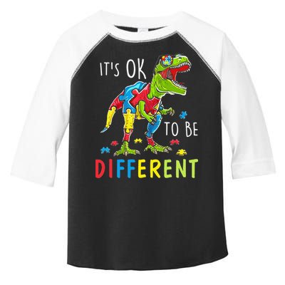 Its Ok to Be Different Autism Dinosaur Toddler Fine Jersey T-Shirt