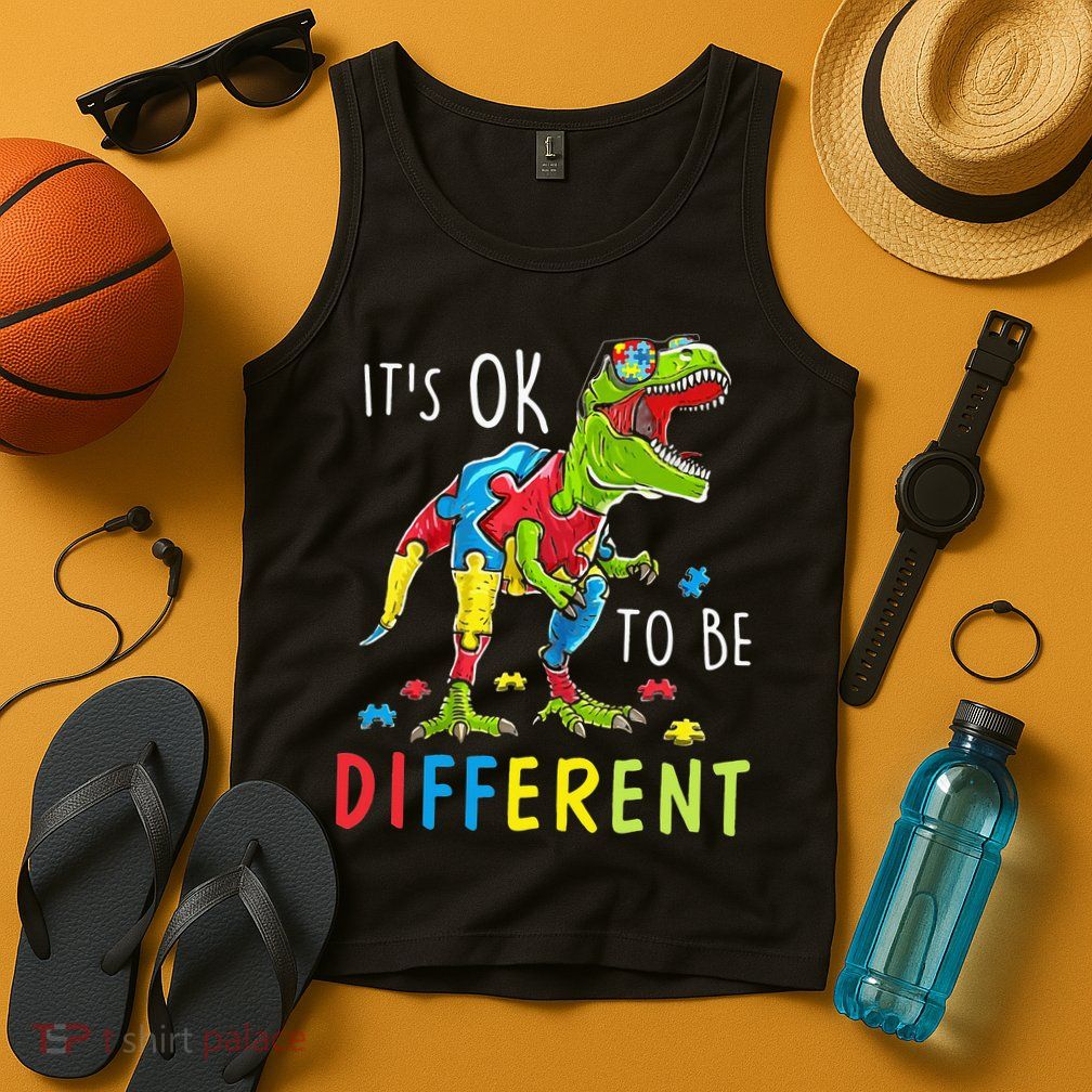 Its Ok to Be Different Autism Dinosaur Tank Top
