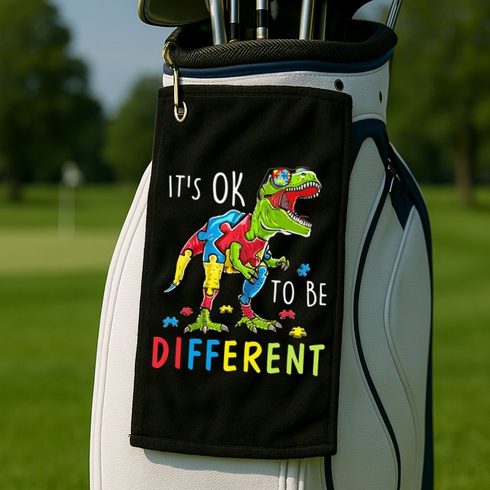 Its Ok to Be Different Autism Dinosaur Golf Towel