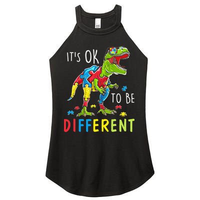 Its Ok to Be Different Autism Dinosaur Women's Perfect Tri Rocker Tank
