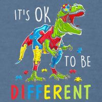 Its Ok to Be Different Autism Dinosaur Garment-Dyed Sweatshirt
