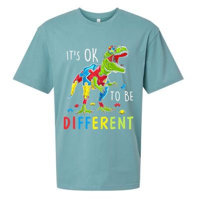 Its Ok to Be Different Autism Dinosaur Sueded Cloud Jersey T-Shirt