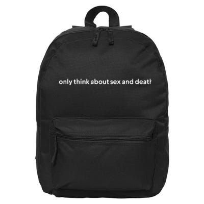 I Only Think About Sex And Death 16 in Basic Backpack