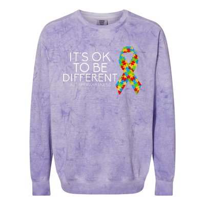 It's OK To Be Different Autism Awareness Colorblast Crewneck Sweatshirt