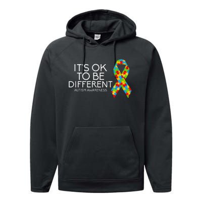 It's OK To Be Different Autism Awareness Performance Fleece Hoodie