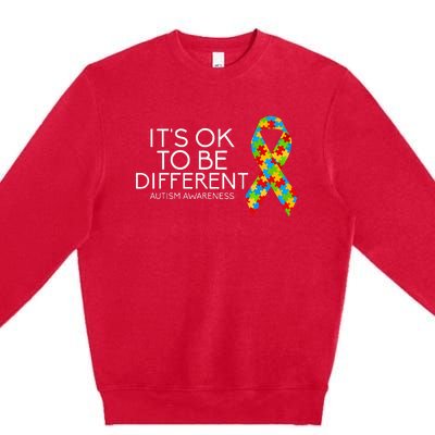 It's OK To Be Different Autism Awareness Premium Crewneck Sweatshirt