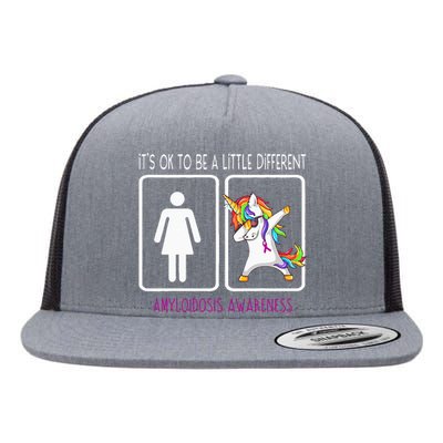 It's Ok To Be A Little Different Amyloidosis Awareness Flat Bill Trucker Hat