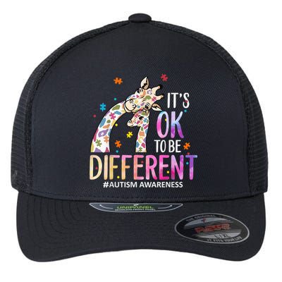 Its Ok To Be Different Autism Awareness Acceptance Be Kind Flexfit Unipanel Trucker Cap