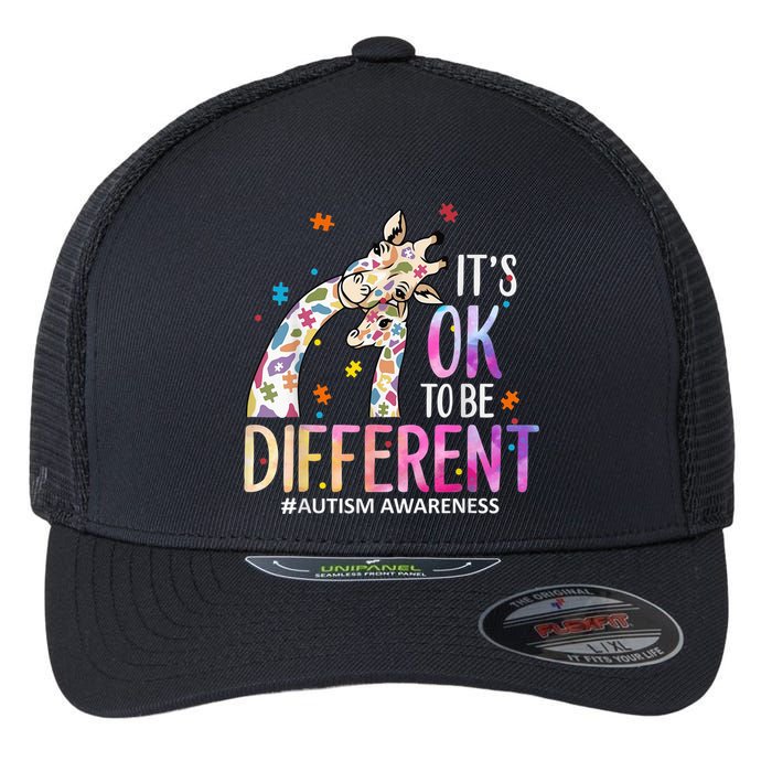 Its Ok To Be Different Autism Awareness Acceptance Be Kind Flexfit Unipanel Trucker Cap