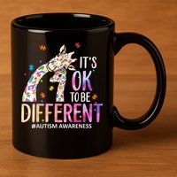 Its Ok To Be Different Autism Awareness Acceptance Be Kind 11oz C Handle Ceramic Mug