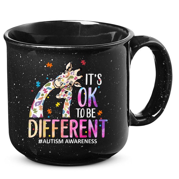 Its Ok To Be Different Autism Awareness Acceptance Be Kind 15oz Campfire Ceramic Mug