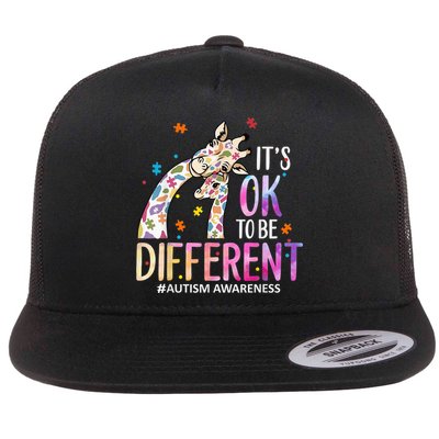 Its Ok To Be Different Autism Awareness Acceptance Be Kind Flatbill Hat