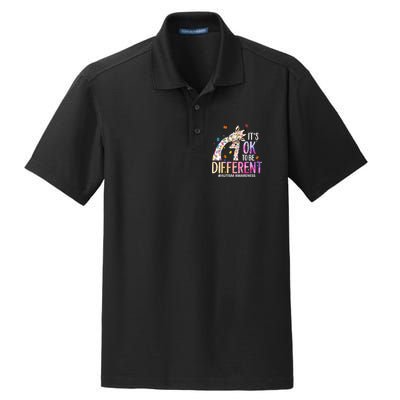 Its Ok To Be Different Autism Awareness Acceptance Be Kind Dry Zone Grid Polo