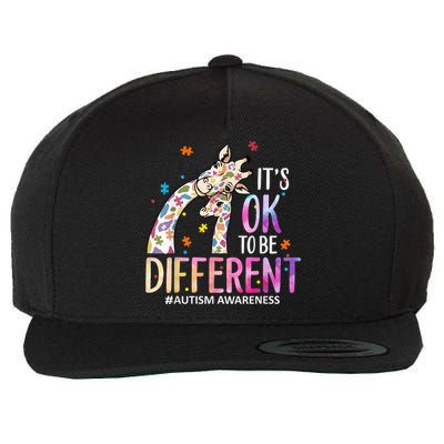 Its Ok To Be Different Autism Awareness Acceptance Be Kind Wool Snapback Cap
