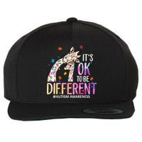 Its Ok To Be Different Autism Awareness Acceptance Be Kind Wool Snapback Cap