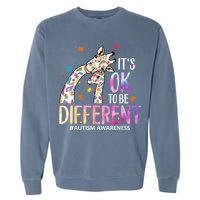 Its Ok To Be Different Autism Awareness Acceptance Be Kind Garment-Dyed Sweatshirt