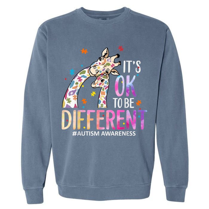 Its Ok To Be Different Autism Awareness Acceptance Be Kind Garment-Dyed Sweatshirt