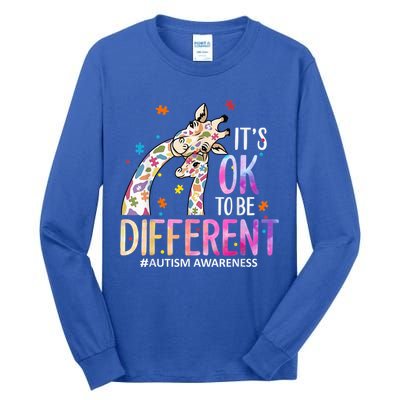 Its Ok To Be Different Autism Awareness Acceptance Be Kind Tall Long Sleeve T-Shirt
