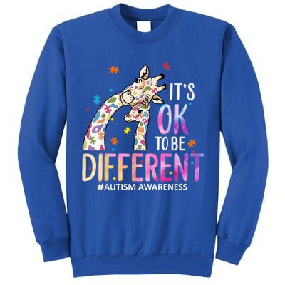 Its Ok To Be Different Autism Awareness Acceptance Be Kind Tall Sweatshirt
