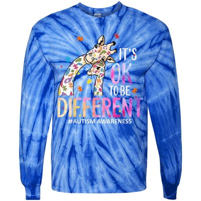 Its Ok To Be Different Autism Awareness Acceptance Be Kind Tie-Dye Long Sleeve Shirt