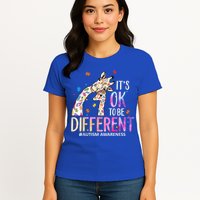 Its Ok To Be Different Autism Awareness Acceptance Be Kind Womens T-Shirt