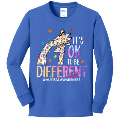 Its Ok To Be Different Autism Awareness Acceptance Be Kind Kids Long Sleeve Shirt