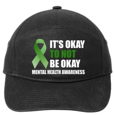 It's Okay To Not Be Okay Mental Health Awareness Ribbon 7-Panel Snapback Hat
