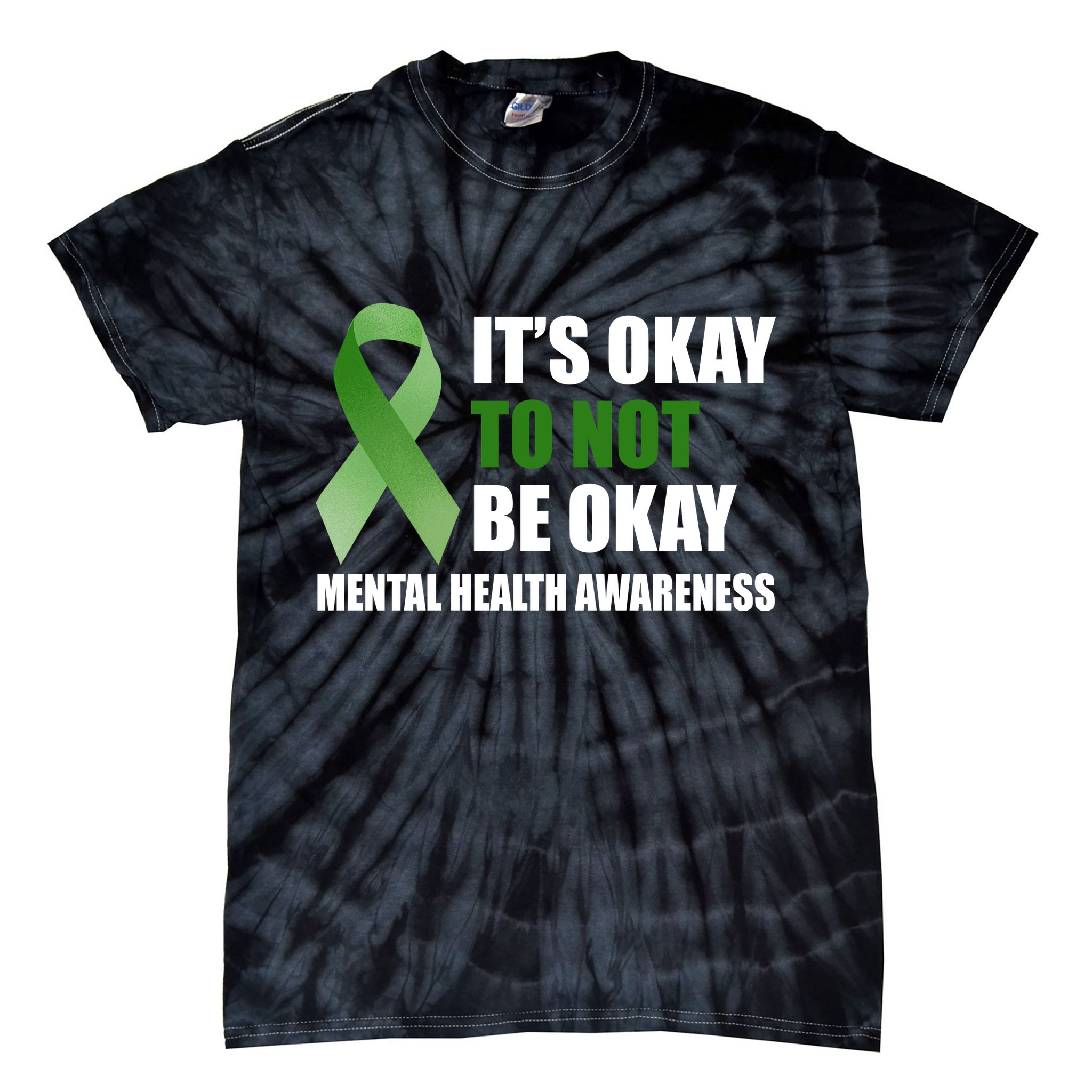 It's Okay To Not Be Okay Mental Health Awareness Ribbon Tie-Dye T-Shirt