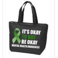 It's Okay To Not Be Okay Mental Health Awareness Ribbon Zip Tote Bag