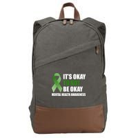 It's Okay To Not Be Okay Mental Health Awareness Ribbon Cotton Canvas Backpack