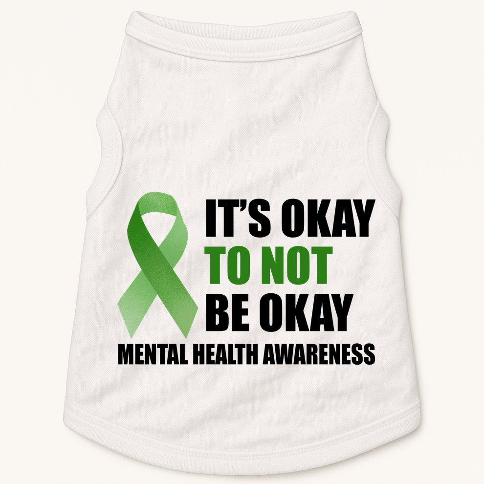 It's Okay To Not Be Okay Mental Health Awareness Ribbon Doggie Tank