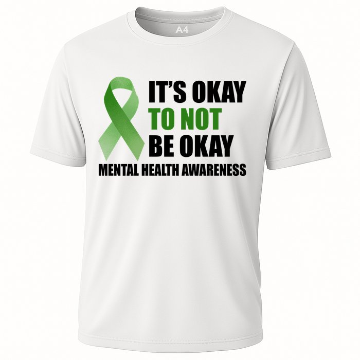 It's Okay To Not Be Okay Mental Health Awareness Ribbon Cooling Performance Crew T-Shirt