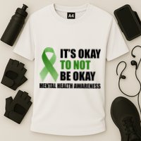 It's Okay To Not Be Okay Mental Health Awareness Ribbon Cooling Performance Crew T-Shirt