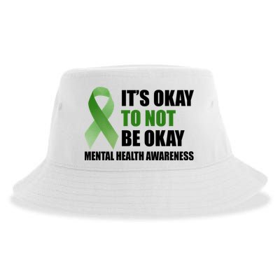 It's Okay To Not Be Okay Mental Health Awareness Ribbon Sustainable Bucket Hat