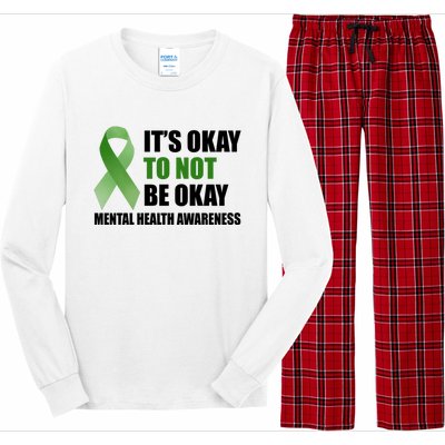 It's Okay To Not Be Okay Mental Health Awareness Ribbon Long Sleeve Pajama Set