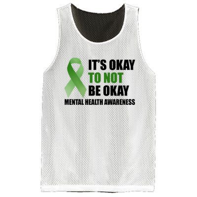 It's Okay To Not Be Okay Mental Health Awareness Ribbon Mesh Reversible Basketball Jersey Tank