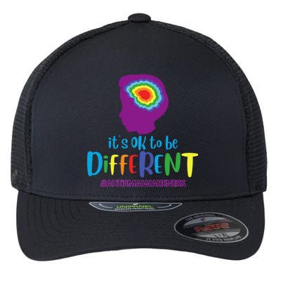 It's OK To Be Different Autism Awareness Flexfit Unipanel Trucker Cap