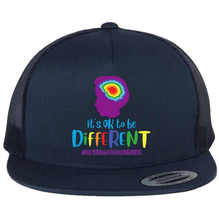 It's OK To Be Different Autism Awareness Flat Bill Trucker Hat